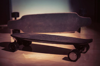 Black Long Range Electric Skateboard Built In Safety Lights Grass Fiber Board
