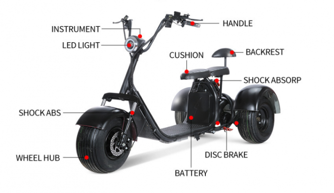 3 Wheel Electric Trike Mobility Scooter Bike Fat Tire Street Legal 0