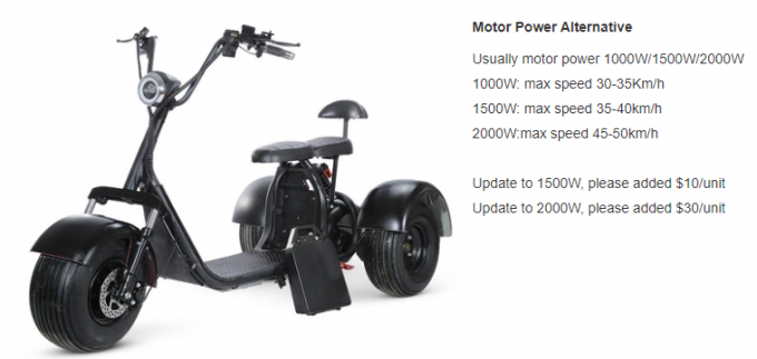 3 Wheel Electric Trike Mobility Scooter Bike Fat Tire Street Legal 6